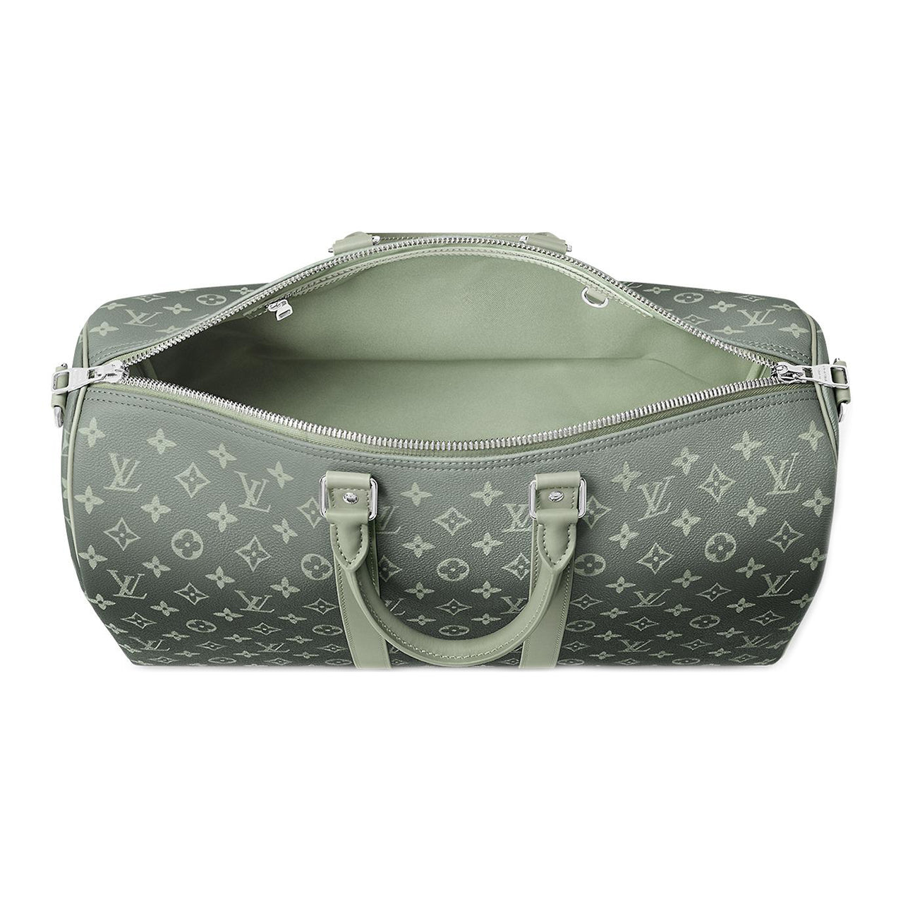 LOUIS VUITTON KeepallBandoulière Coated Canvas Handbag Shoulder Bag Crossbody Bag Travel Bag Men's Gradient Green