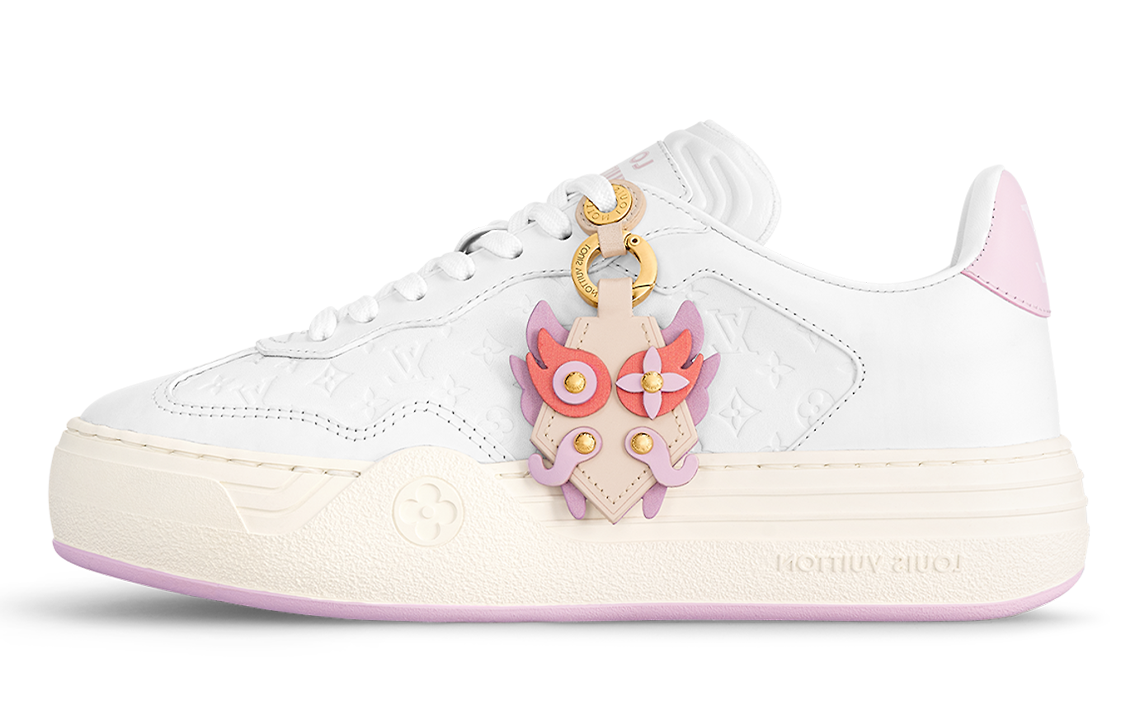 LOUIS VUITTON GROOVY Year Of The Dragon Low Top Skateboard Shoes Women's White Pink