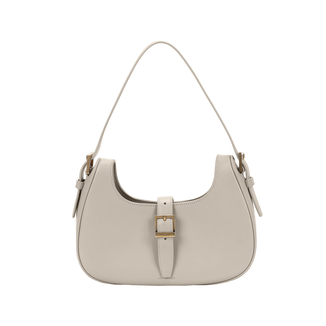 SAINT LAURENT Calfskin Hobo Bag Shoulder Bag Women's Vintage White