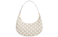 CELINE TriompheAVA Canvas With Leather Shoulder Bag, Handbag Regular Women's White