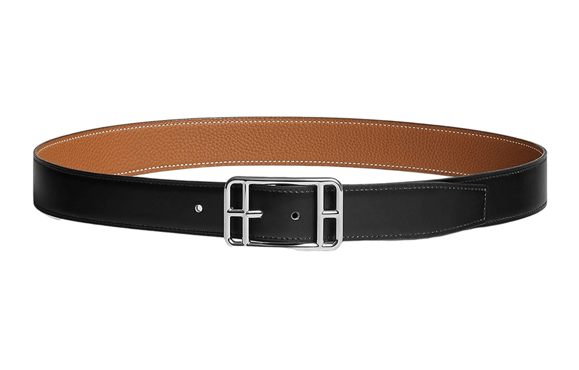 HERMES Leather Belts Men Black