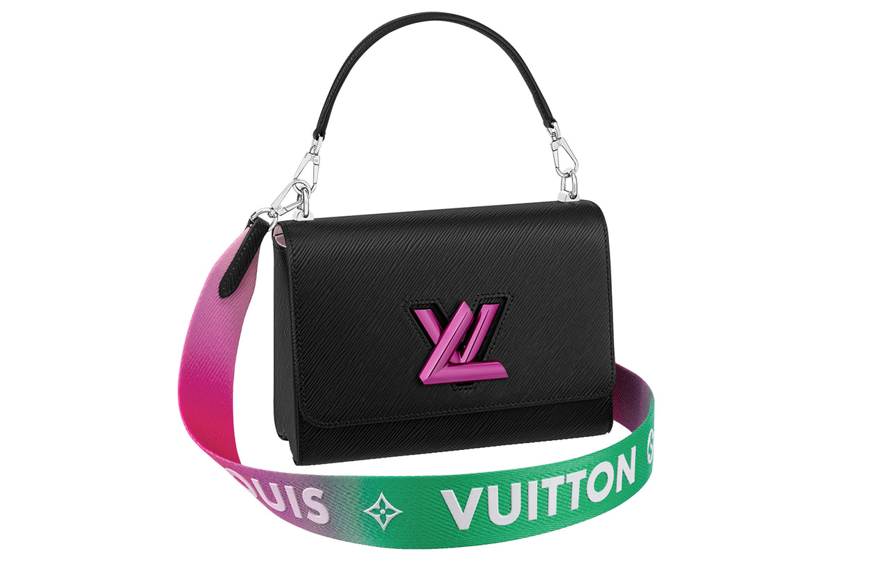 LOUIS VUITTON Twist Mm Epi Grained Leather Black/Pink/Green Gradient