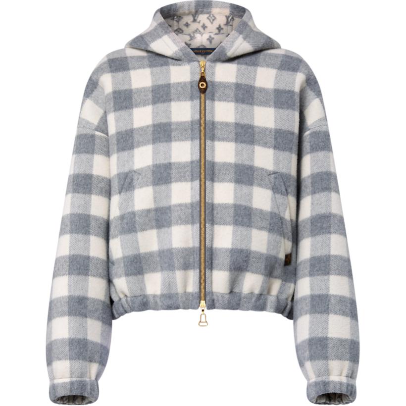 LOUIS VUITTON Double Face Check Zip-Up Jacket