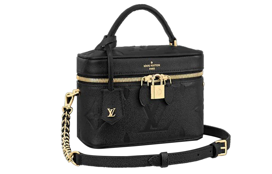 LOUIS VUITTON Vanity Cow Leather Makeup Box Shoulder Bag Regular Women's Black