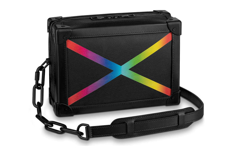 LOUIS VUITTON Soft Trunk Taiga Black/Rainbow