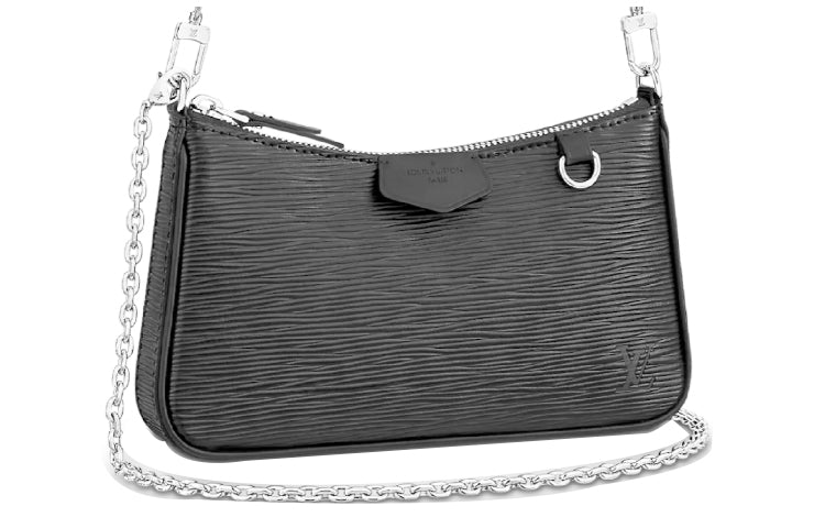 LOUIS VUITTON Easy Pouch On Strap Epi Leather Chain Bag Crossbody Bags Handbags Shoulder Bags Women's Black