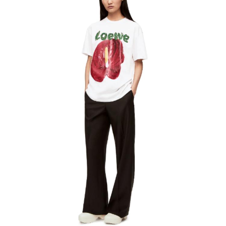 LOEWE Flower T Shirt 'White/Red'