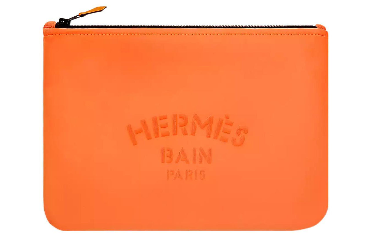 HERMES Polyamide Clutch Medium Size Women's Orange