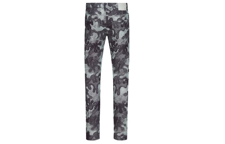 DIOR Quarterly New Products Jeans Men Dark Blue Camouflage