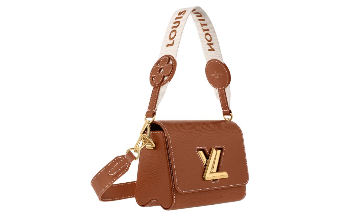 LOUIS VUITTON Twist Epi Grained Cow Leather Portable Crossbody Bag Shoulder Bag Small Size Women's Brown