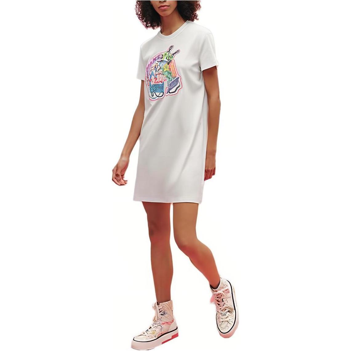 HERMES Short-Sleeved Dresses Women's White
