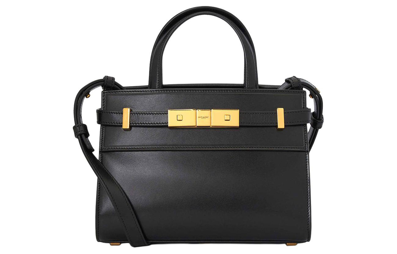 SAINT LAURENT Cow Leather Shoulder Bag Crossbody Bag Handbag Women's Black