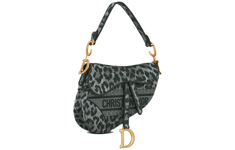 DIOR Saddle Leather Saddle Bag Handbag, Shoulder Bag Women's Gray