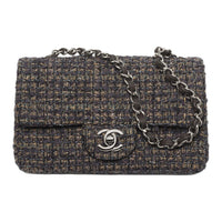 CHANEL Wool Crossbody Bag Shoulder Bag Mini Women's Brown & Black & Maroon & Light Blue