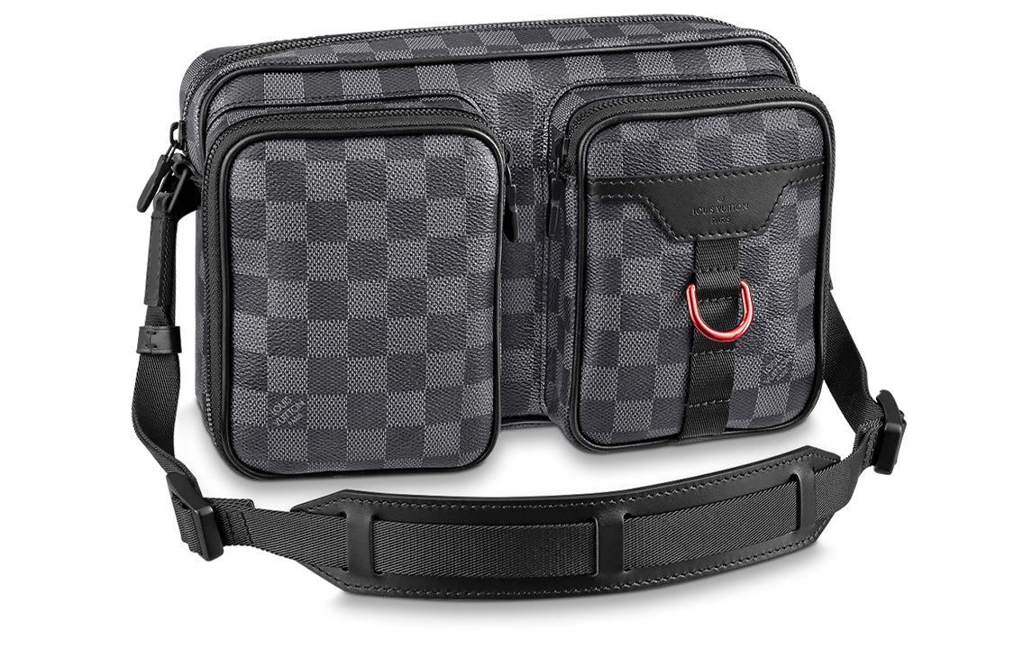 LOUIS VUITTON Canvas Messenger Bag, Shoulder Bag Men's Graphite