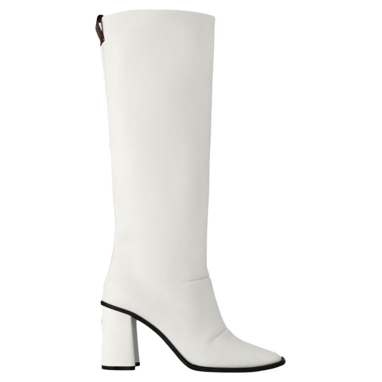 LOUIS VUITTON Berlin Knee-high Boots 8.5cm Women's White