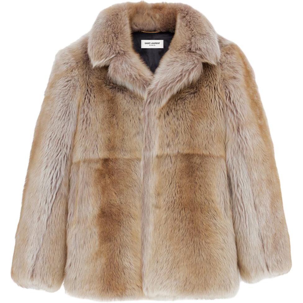 SAINT LAURENT FW24 Fur Women's Pink White