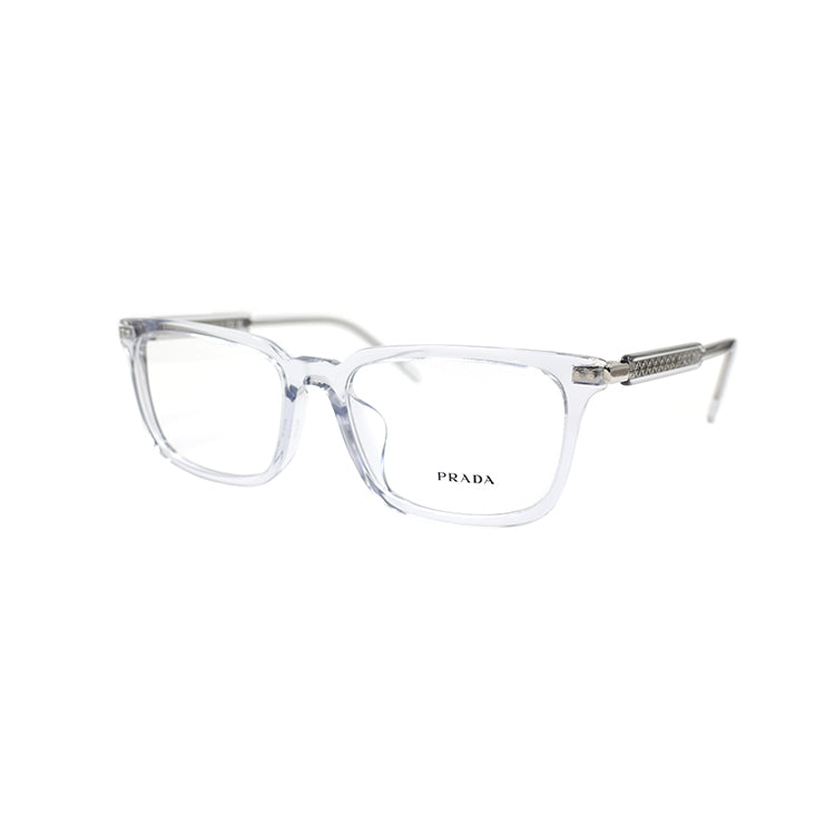 PRADA Plate Frame Rectangular Eyeglass Frames Men's Transparent Gray