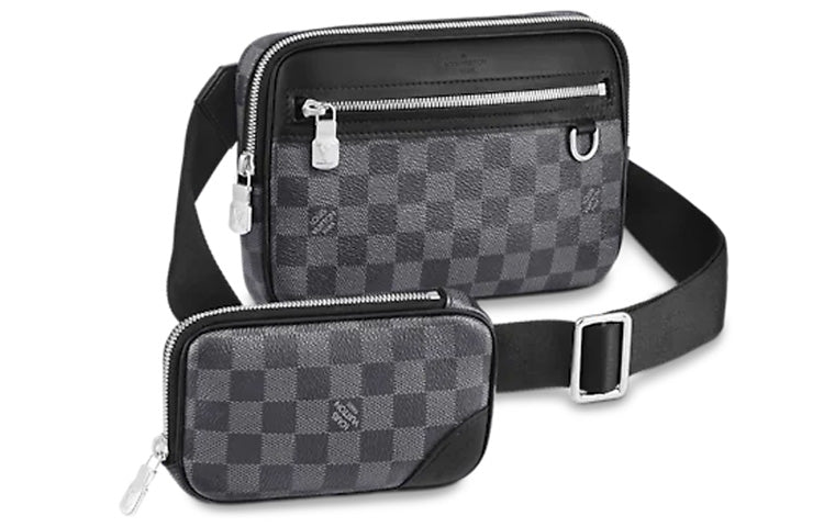 LOUIS VUITTON Messenger Calfskin Messenger Bag 2-in-1 Shoulder Bag Crossbody Bag Regular Women's Black