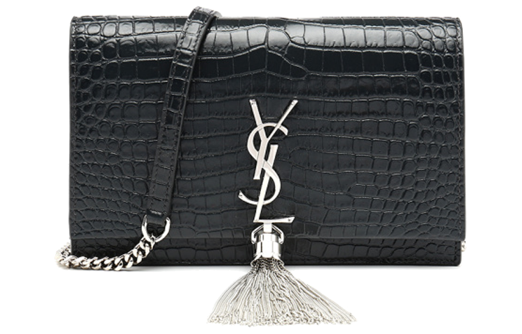 SAINT LAURENT KATE Cow Leather Envelope Bag, Wallet, Shoulder Bag, Crossbody Bag Regular Women's Black