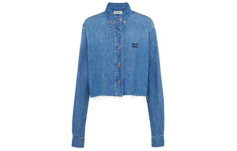 MIU MIU Embroidered logo Denim Shirt