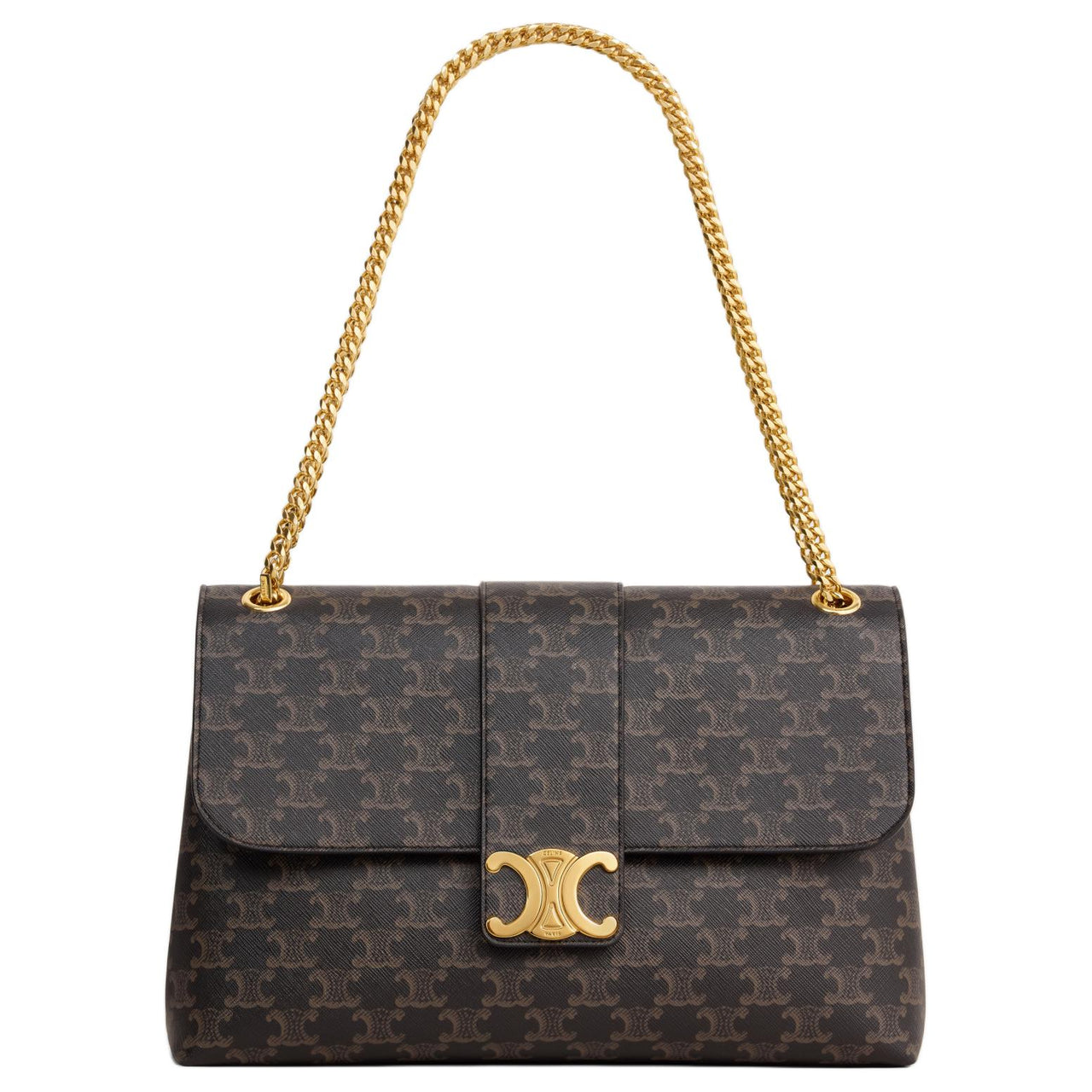 CELINE Large VICTOIRE Bag In Triomphe Canvas Women's Brown