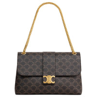 CELINE Large VICTOIRE Bag In Triomphe Canvas Women's Brown
