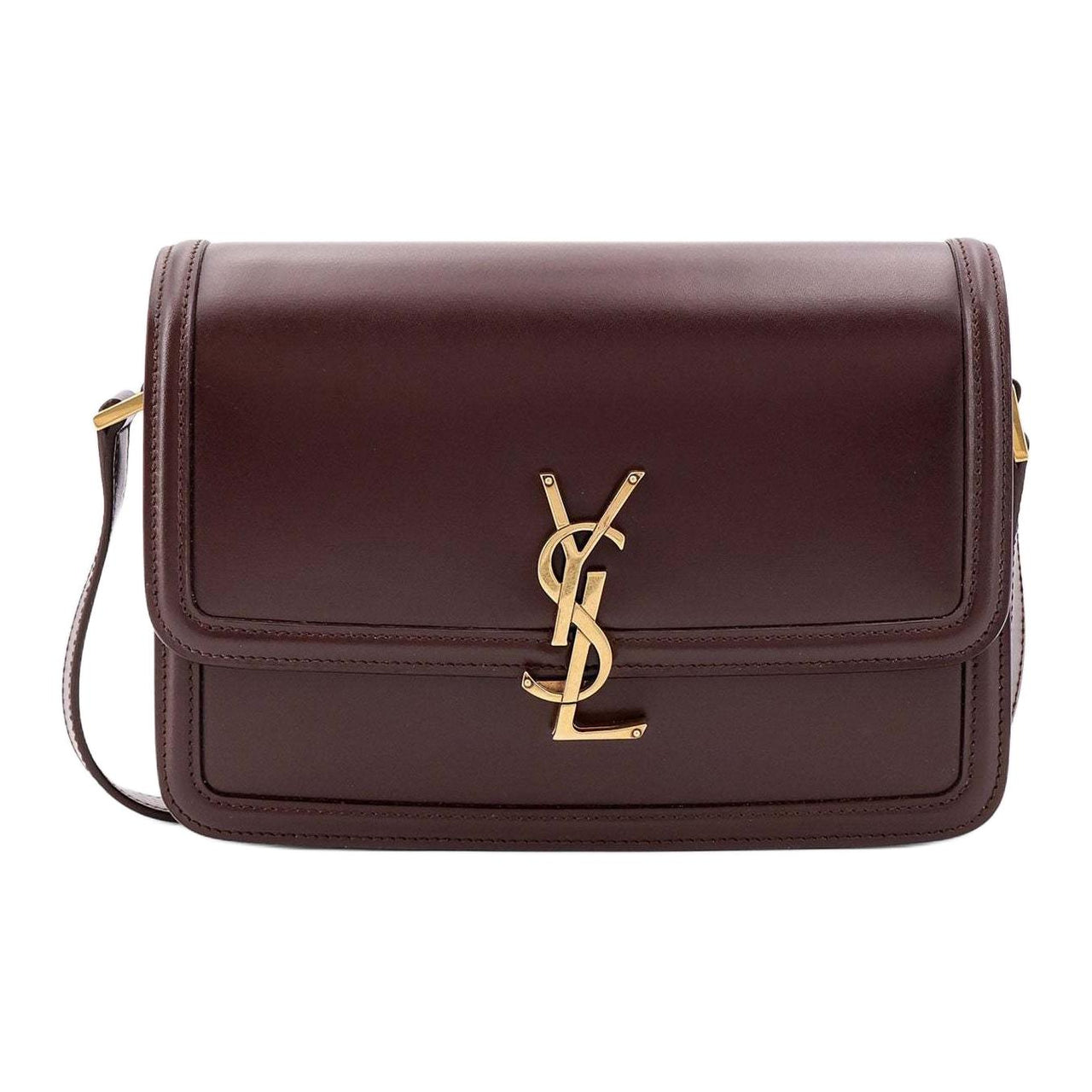 SAINT LAURENT Leather Crossbody Bag, Shoulder Bag Women's Brown