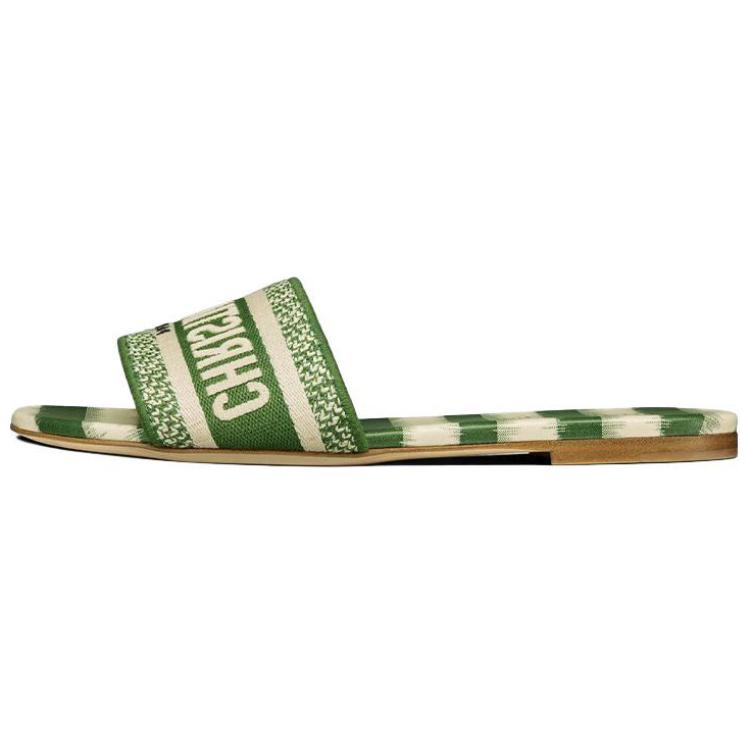 DIOR Dway Abrasion Resistant Slide Slippers Women's Green White