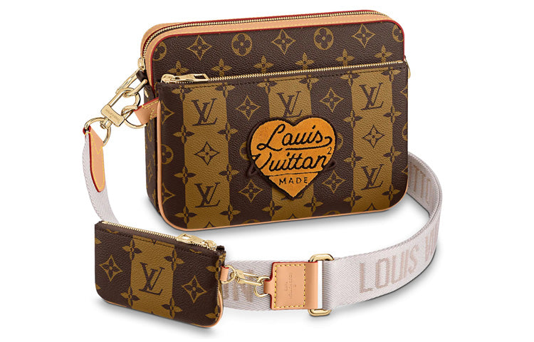LOUIS VUITTON X Nigo Trio Messenger Monogram Stripes Brown