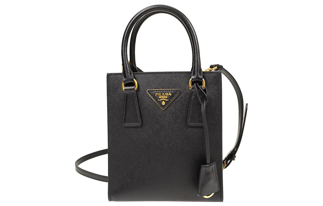 PRADA Leather Shoulder Bag Crossbody Bag Handbag Regular Women's Black