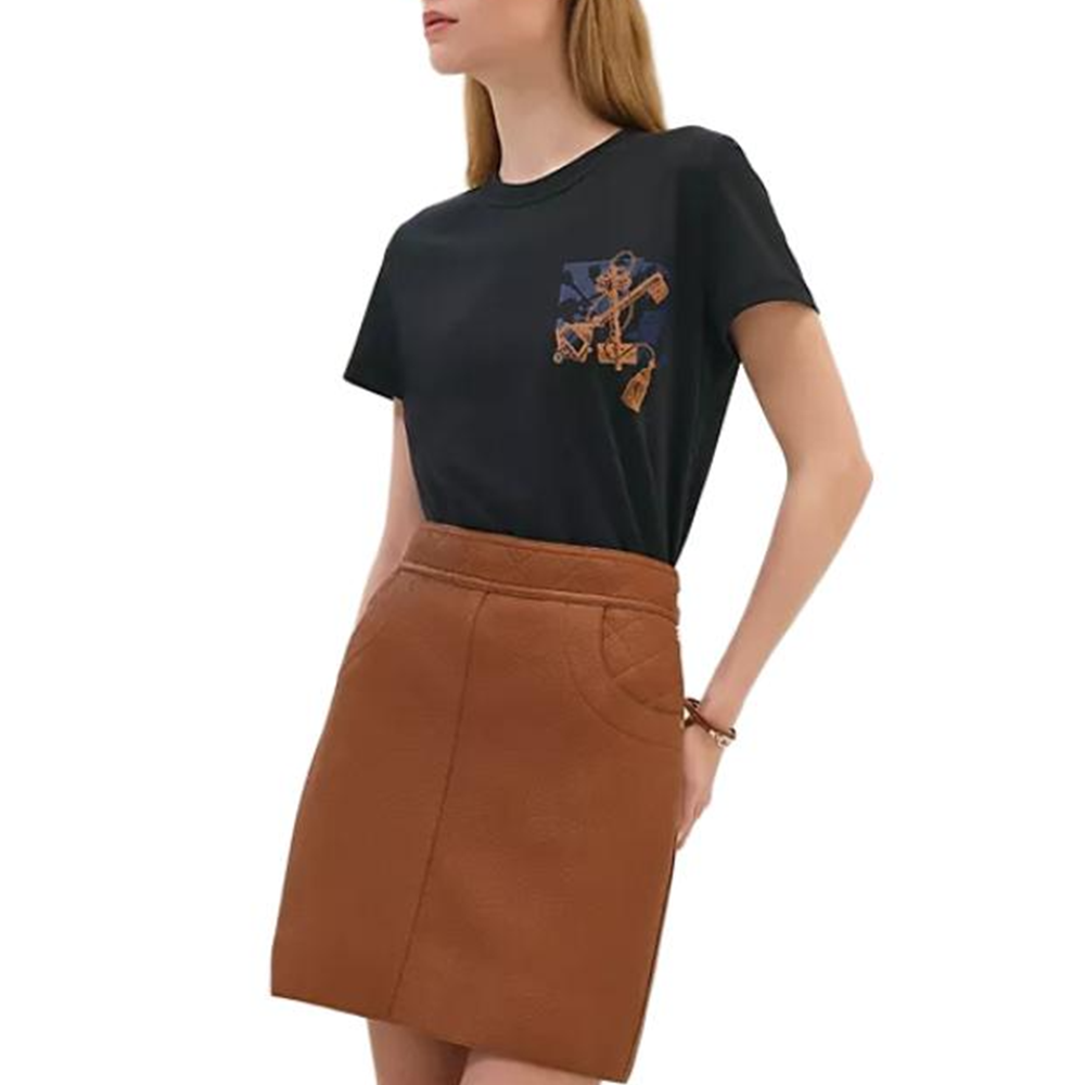 HERMES T-Shirts Women's Black Blue