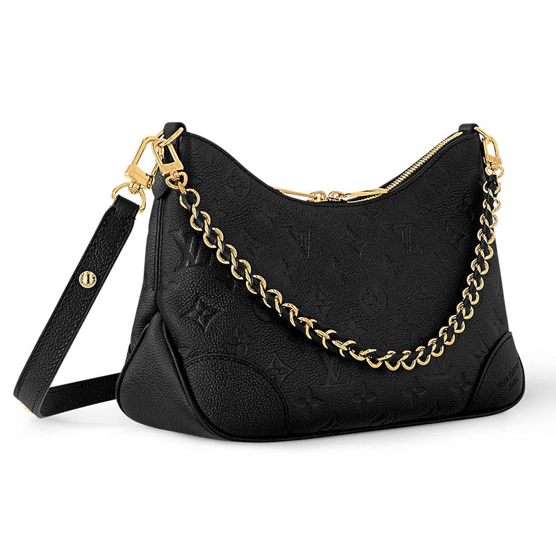 LOUIS VUITTON Boulogne Leather Shoulder Bag Women's Black