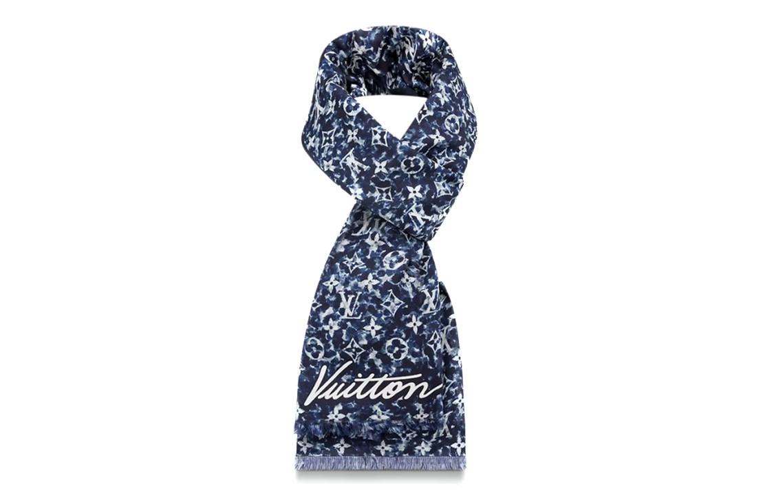 LOUIS VUITTON PLAY MNG POINTILLISM Knit Scarves Unisex Dark Blue