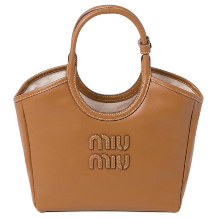 MIU MIU Leather Shoulder Bag, Crossbody Bag, Handbag Women's Caramel
