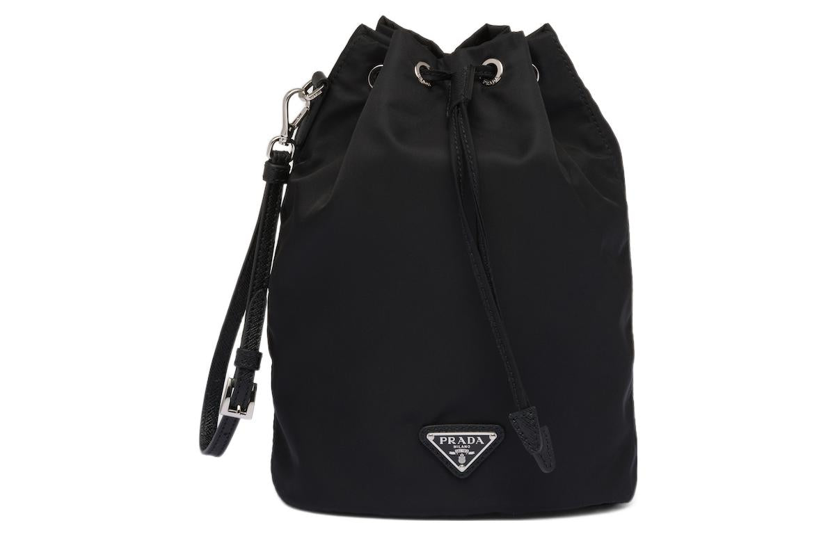 PRADA Fabric Bucket Bags Shoulder Bag Crossbody Bag Regular Women's Black