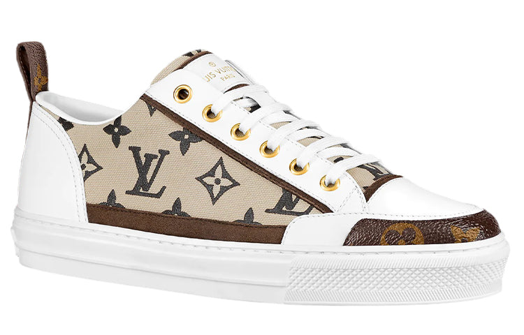 LOUIS VUITTON Stellar Stylish Skateboarding Shoes Women's White Brown