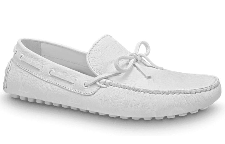 LOUIS VUITTON Arizona Moccasin Shoes 'White Logo Monogram'