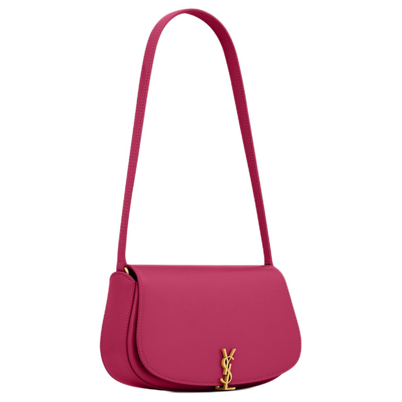 SAINT LAURENT Cow Leather Shoulder Bag Mini Women's Raspberry Pink