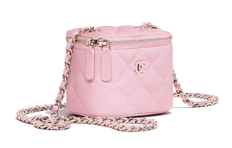 CHANEL 22c Early Spring Cow Leather Small Box Shoulder Bag, Crossbody Bag, Mirror Not Included Mini Women's Pink