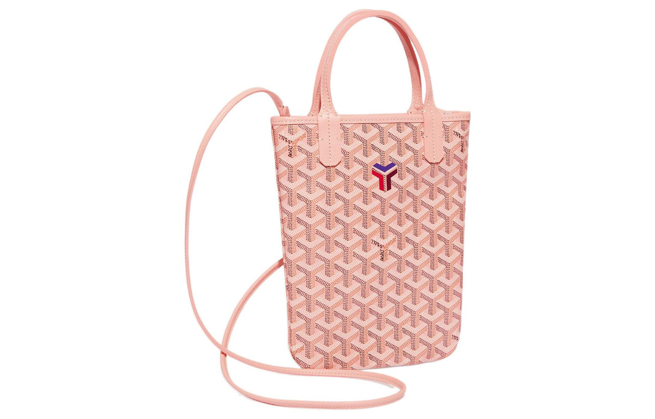 GOYARD Poitiers Canvas With Calfskin Tote Bag Shopping Bag Crossbody One Shoulder Handbags Mini Women's Pink