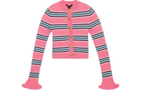 LOUIS VUITTON Horizontal Stripes Trumpet Sleeve Cardigan