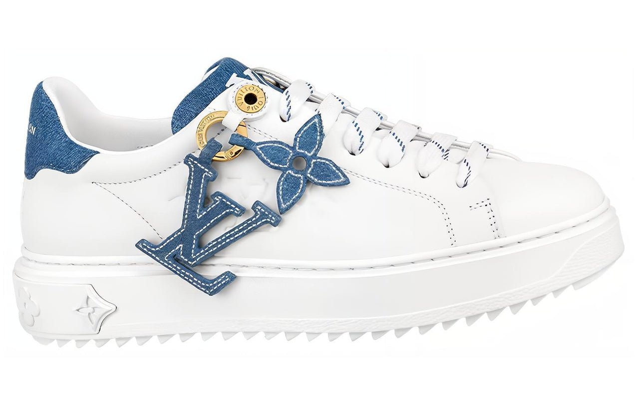 LOUIS VUITTON Time Out Sneakers 'White With Denim Blue' Women's