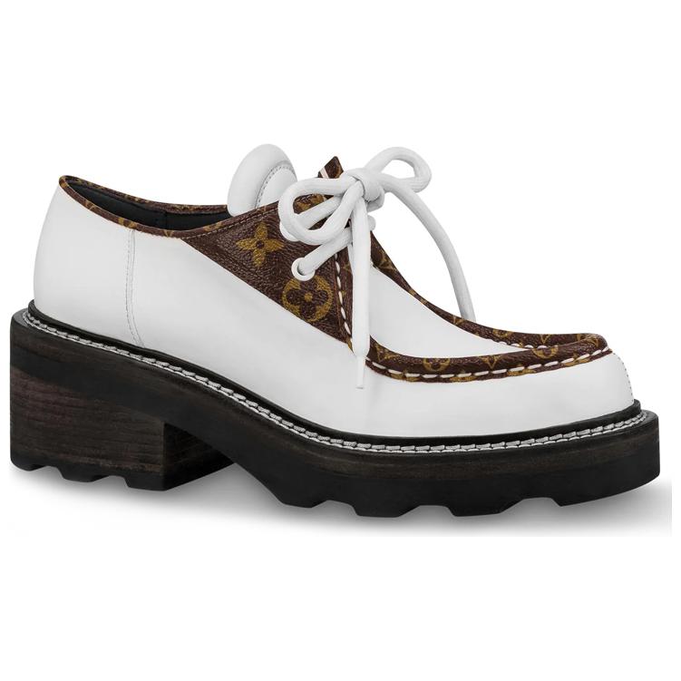 LOUIS VUITTON Beaubourg Platform Derby Shoes 'White' Women's