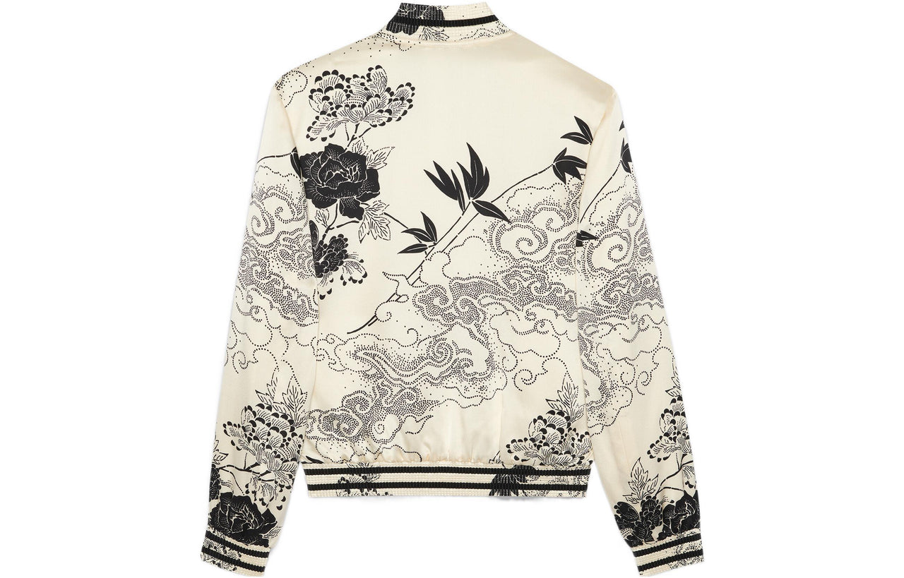SAINT LAURENT Floral print Bomber Jacket
