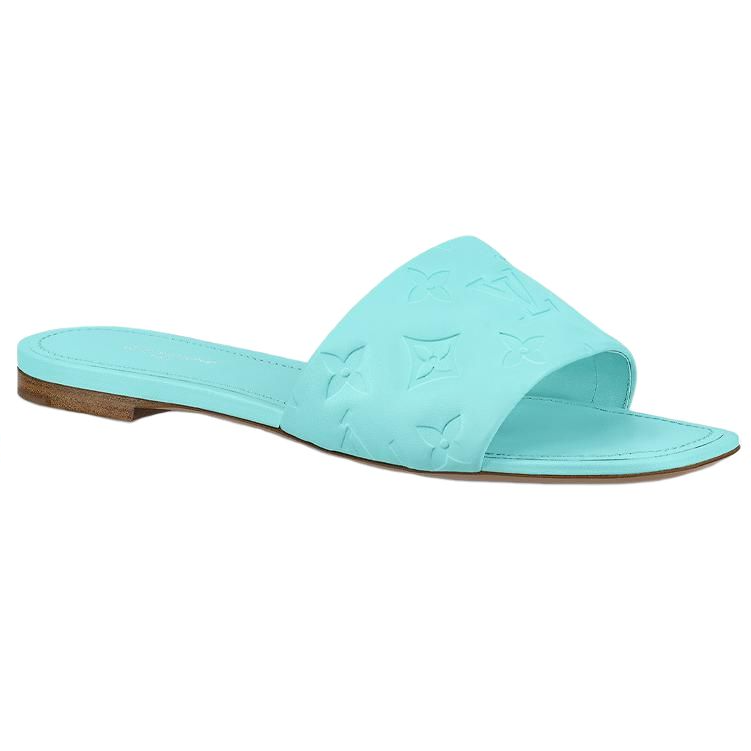 LOUIS VUITTON Revival Slide Slippers Women's Aqua Green
