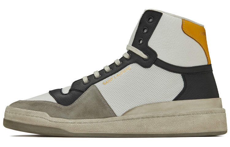 SAINT LAURENT SL 24 Mid Distressed Optic White Black Yellow