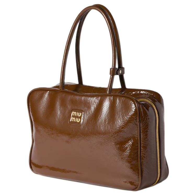 MIU MIU Beau Sheepskin Handbag Women's Rosewood