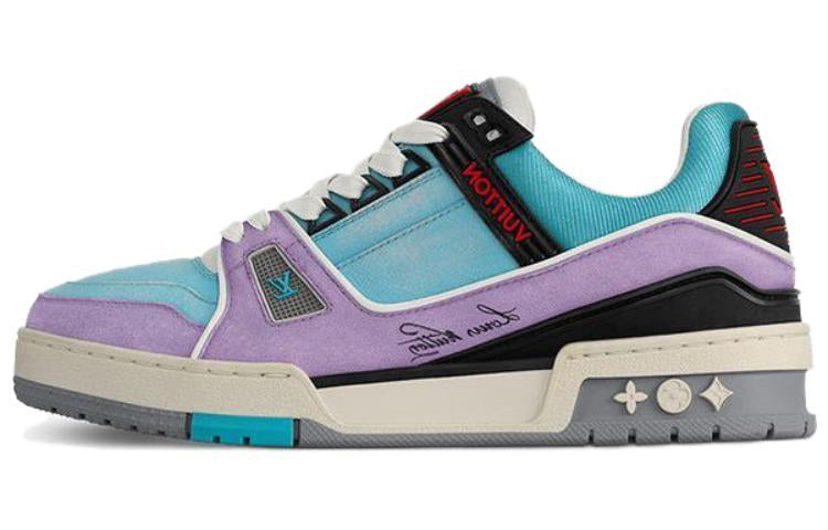 LOUIS VUITTON Trainer Low-Top Skateboard Shoes Women's Blue Purple