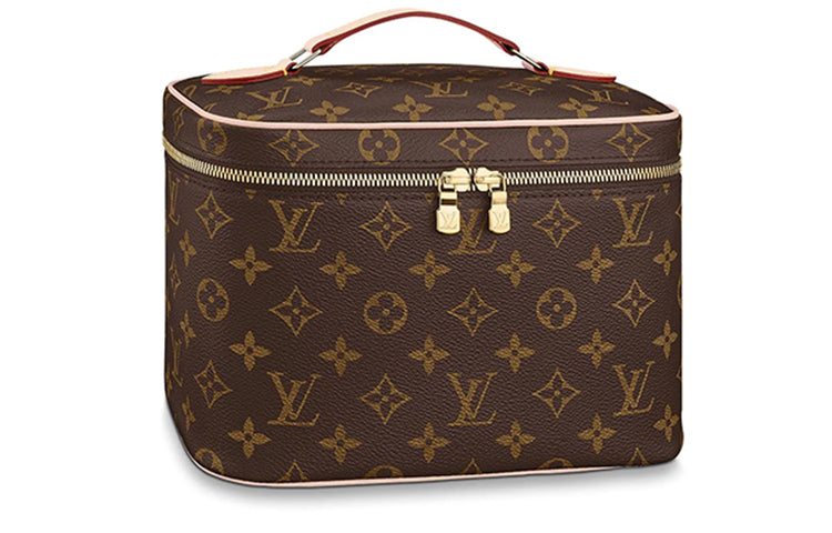 LOUIS VUITTON Canvas With Leather Makeup Bags Handbags Small Size Women's Brown